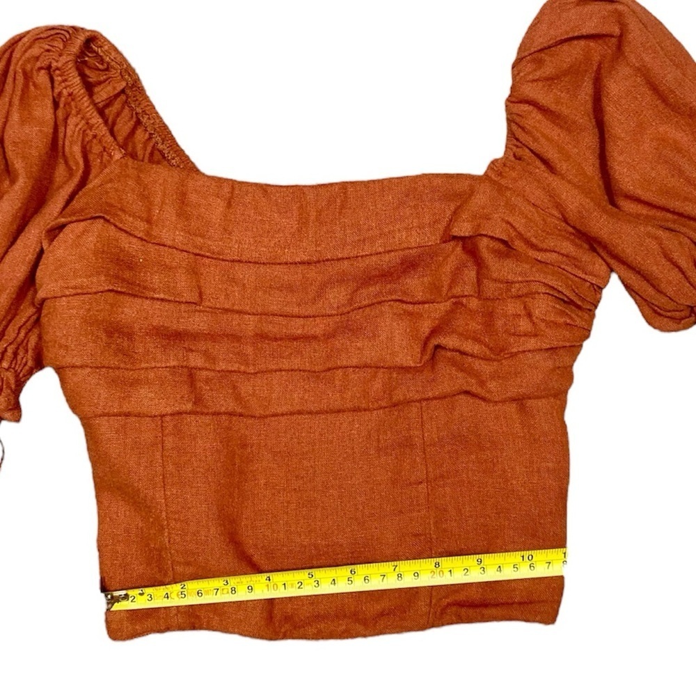 Abercrombie & Fitch Terracotta Puff Sleeve Blouse Size XS - Picture 5 of 7